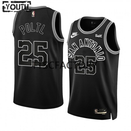 Canotte Bambino San Antonio Spurs Jakob Poeltl 25 Nike 2022-23 Classic Edition Nero Swingman